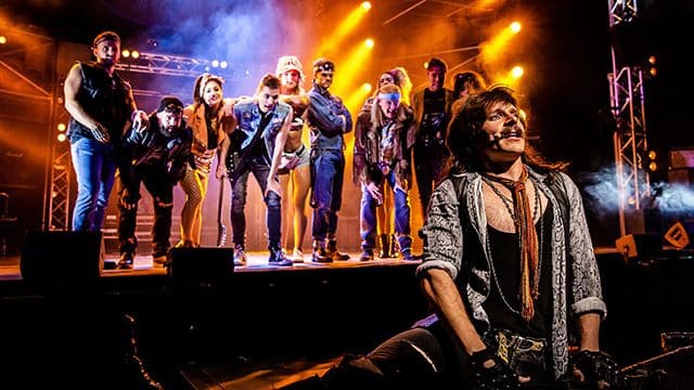 Lucas Rush as Lonny in Rock of Ages. Credit: Richard Davenport.