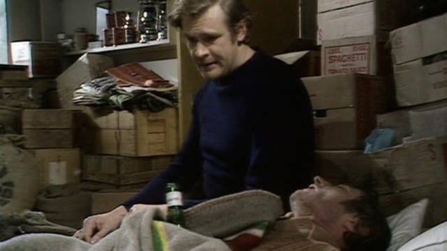Greg Preston (Ian McCulloch) comforts Vic in Genesis. Credit: BBC Worldwide.